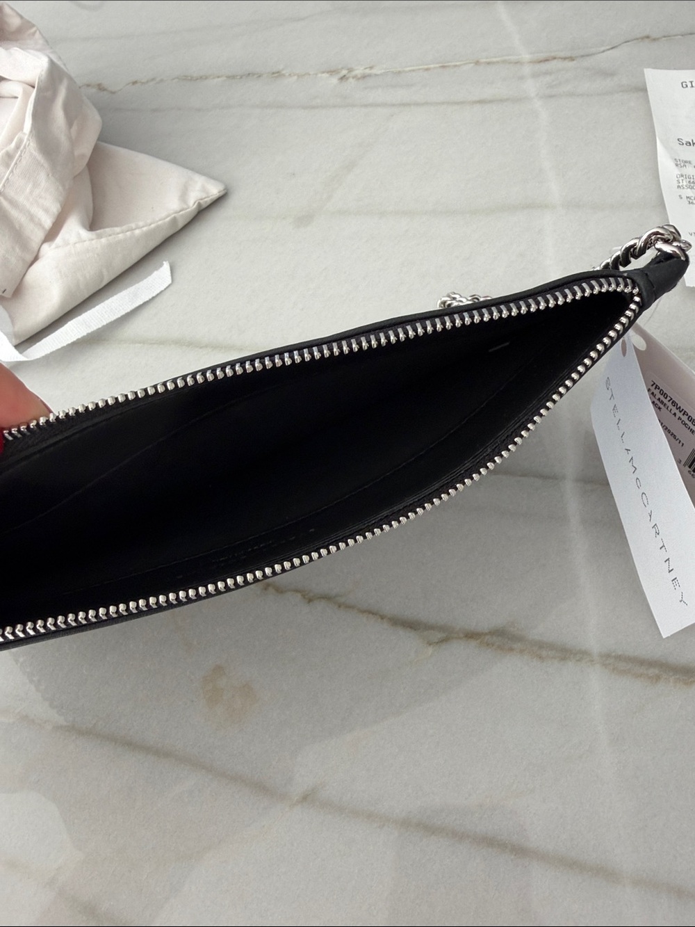 Stella McCartney Black Eyelet-Stud Chain Clutch - Picture 11 of 13